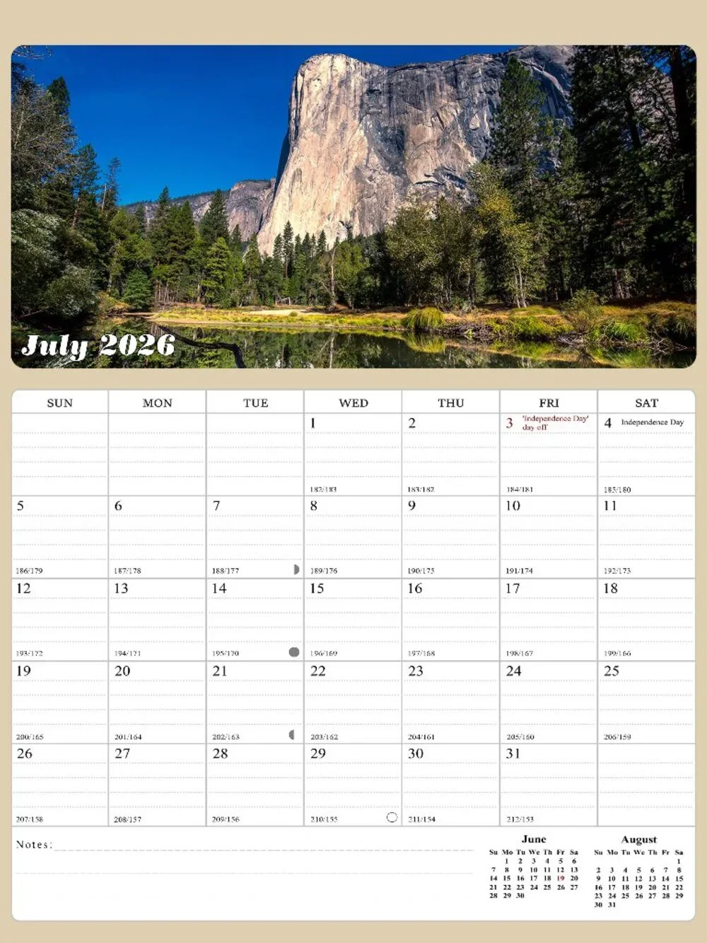 2026 - 2027 Calendar Magnetic Peel & Stick 18 Months 8.5